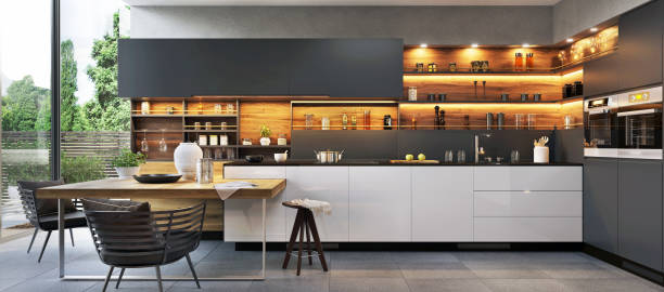 Open Shelving and Glass Front Cabinets